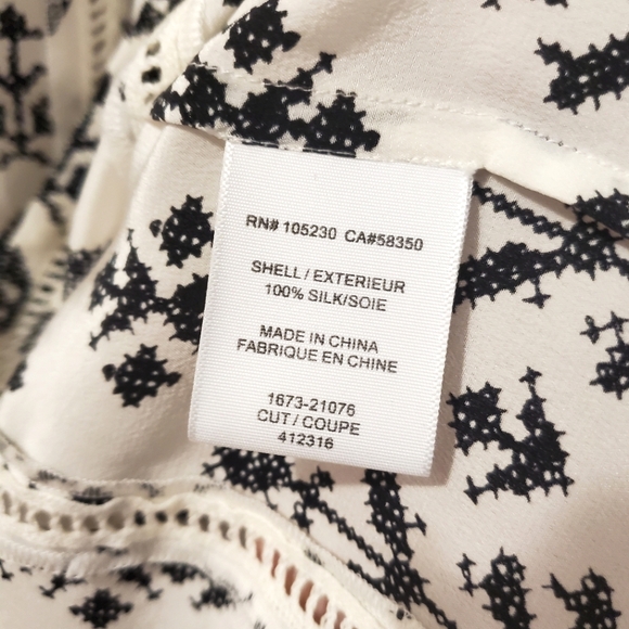 Joie - Eniko 100% Silk Tribal Mix Print Blouse - Size L - Picture 9 of 9